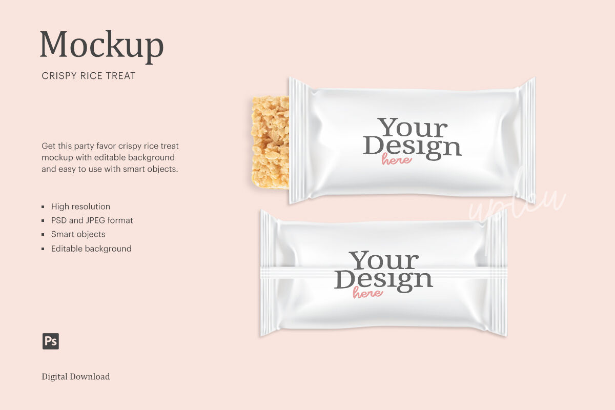 Download Party Favor Crispy Rice Treat Mockup Compatible W Affinity Designer By Ariodsgn Thehungryjpeg Com