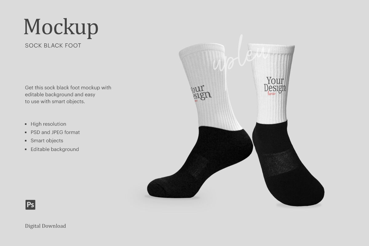 Download Black Foot Socks Mockup Compatible With Affinity Designer By Ariodsgn Thehungryjpeg Com