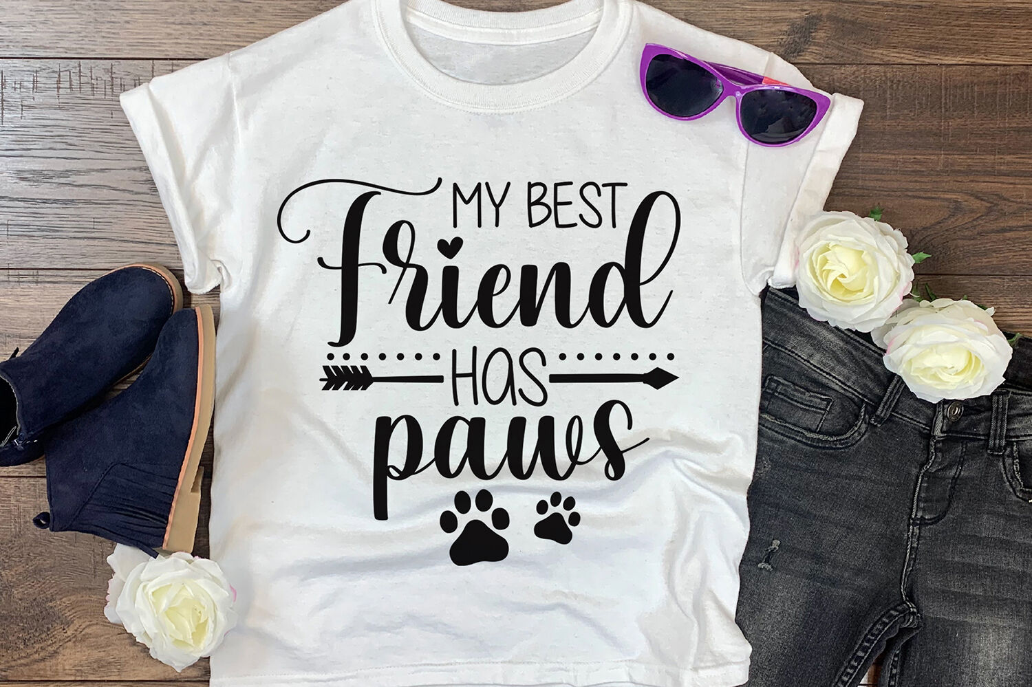 Download My Best Friend Has Paws, Dog sign SVG, Dog SVG DXF PNG By ...