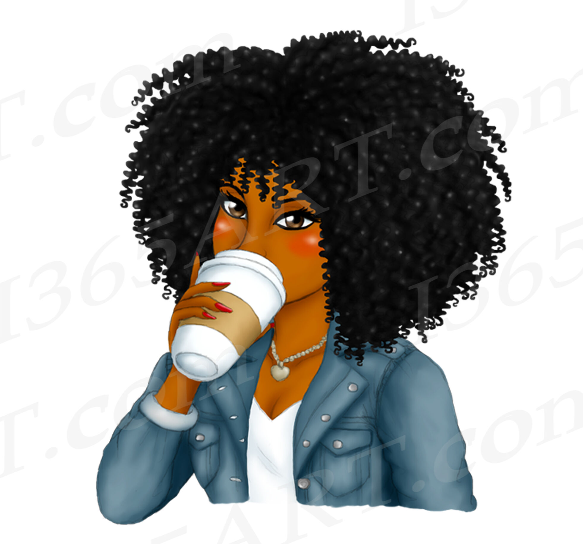 Download Black Woman Drinking Coffee Clipart Sipping Tea Clipart By I 365 Art Thehungryjpeg Com