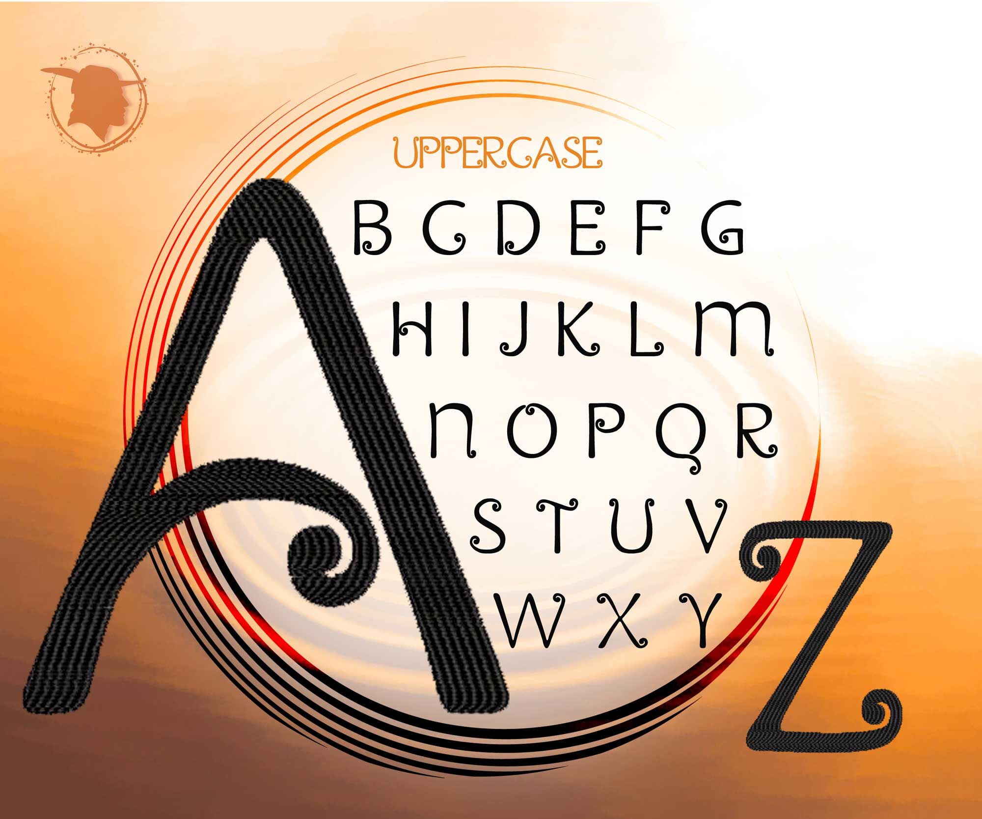 Circular Embroidery Font, Decorative Fonts, Fancy Embroidery Font By