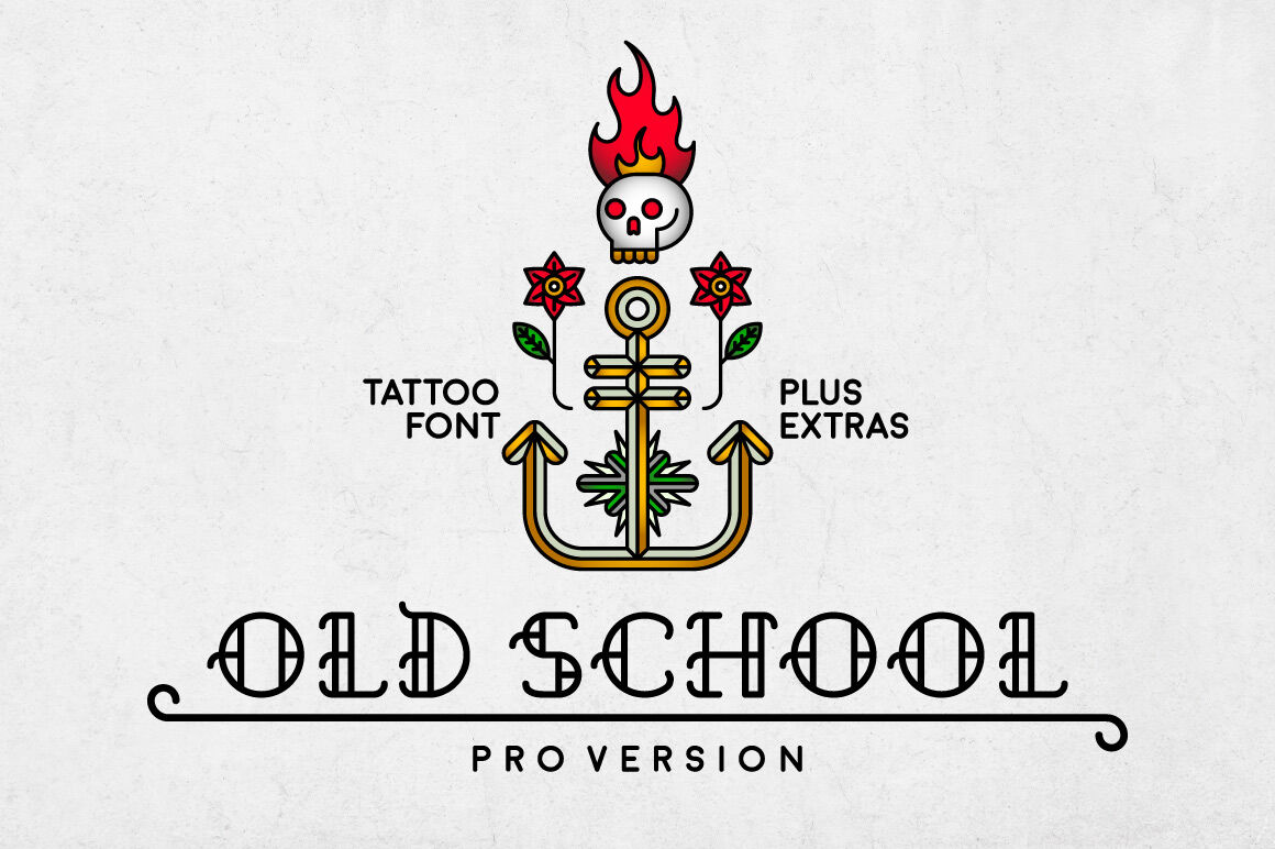 Old School Tattoo Font By Doffdog Thehungryjpeg Com