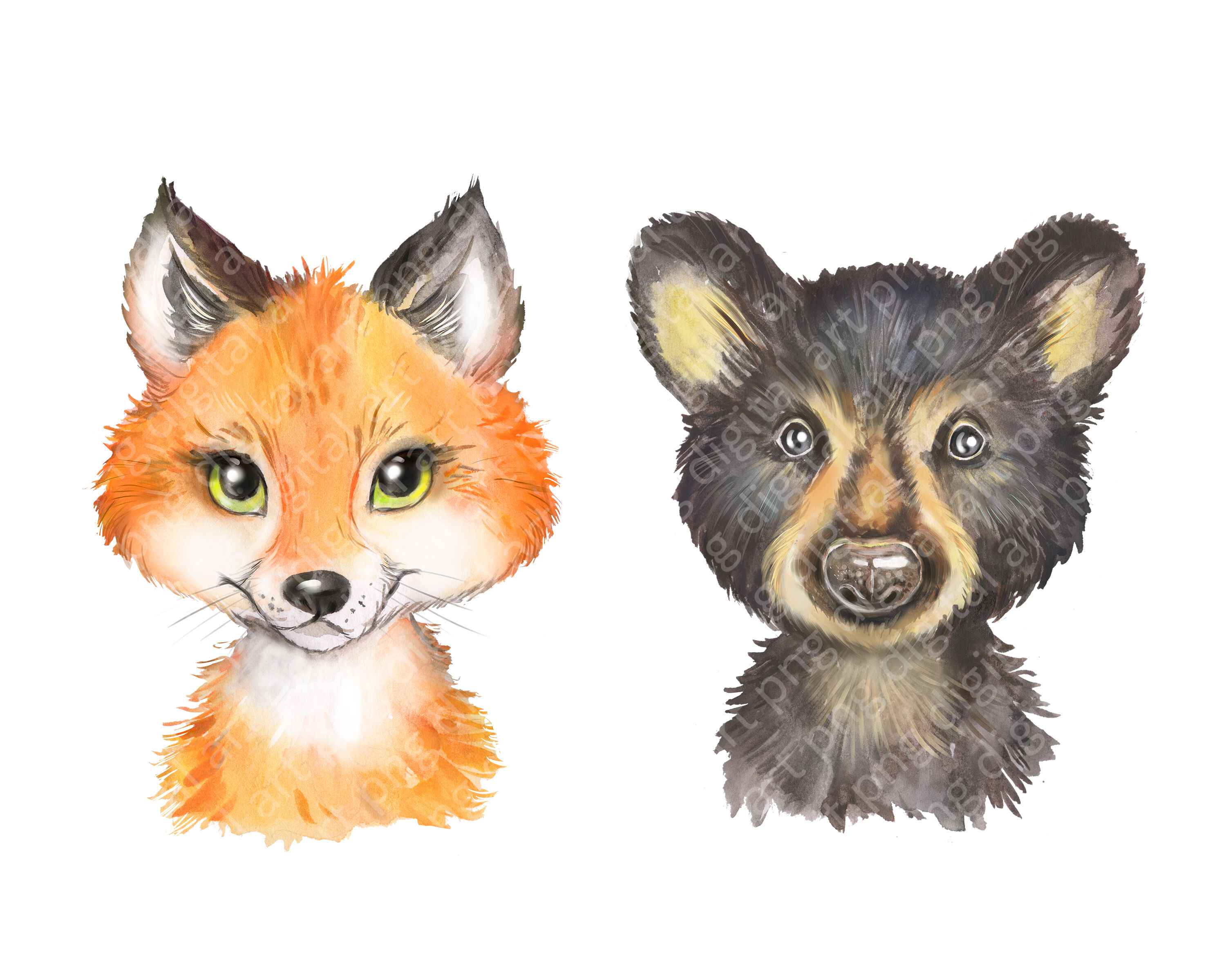 Download Woodland animals watercolor clipart. Forest cute animals ...