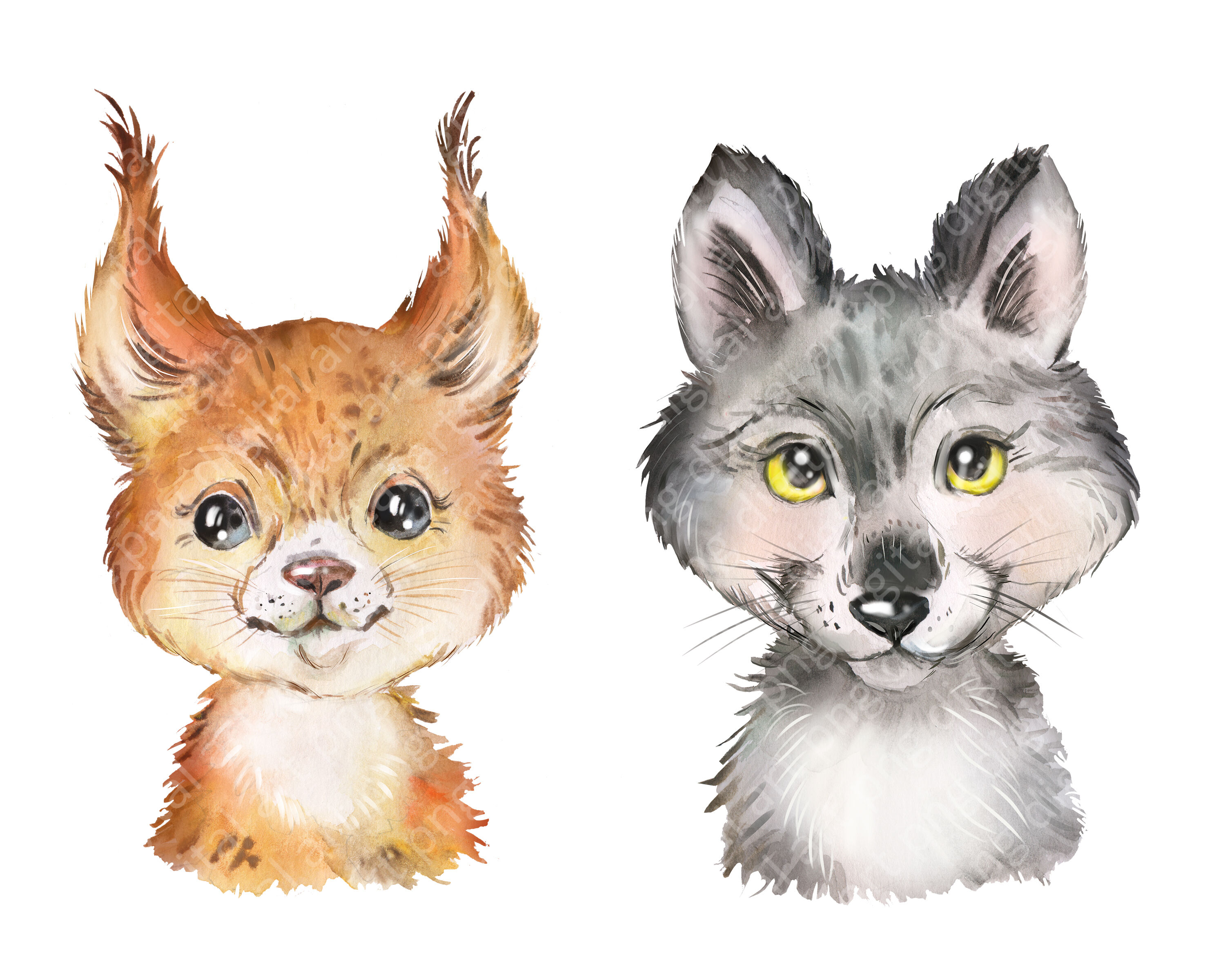 Download Woodland animals watercolor clipart. Forest cute animals ...