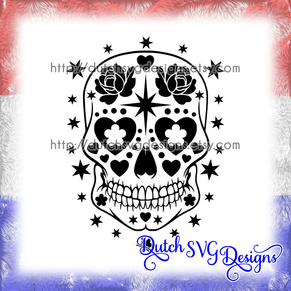 Download Sugar Skull Cutting File In Jpg Png Svg Eps Dxf For Cricut Silhouette Day Of The Death Mexico Dia De Los Muertos Dia De Finadosand By Dutch Svg Designs Thehungryjpeg Com