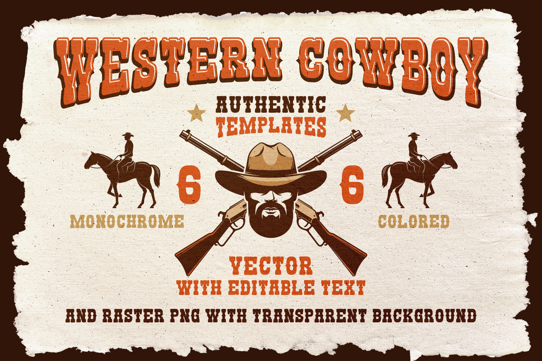 Cowboy Western Logo Template Pack By Agor2012 | TheHungryJPEG