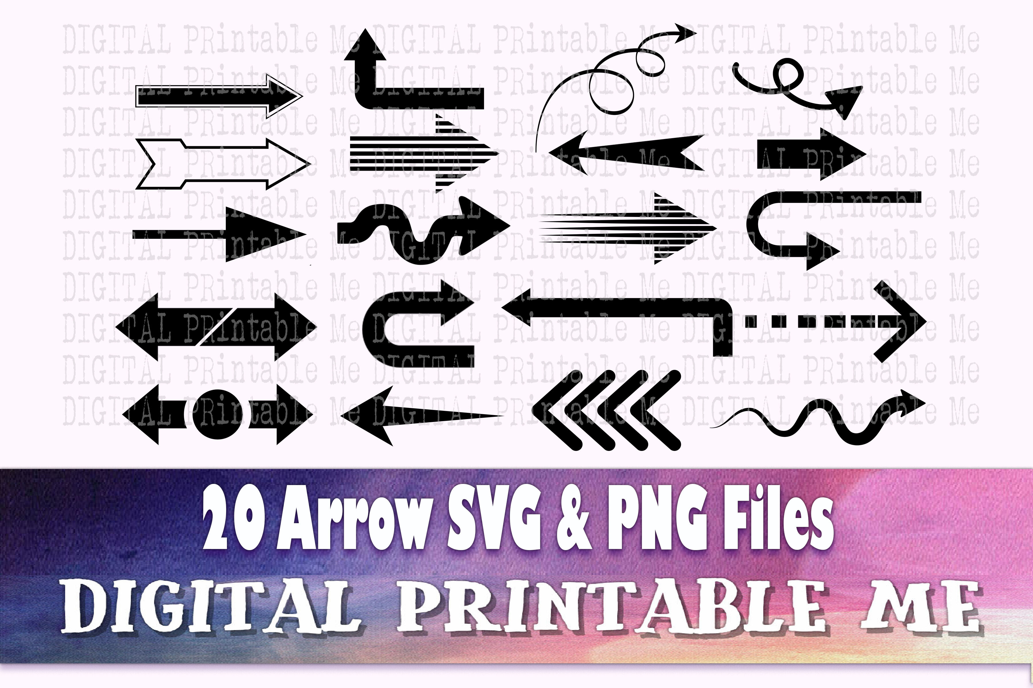 Download Arrow Silhouette Svg Bundle Clip Art Png 20 Image Pack Digital Cu By Digitalprintableme Thehungryjpeg Com PSD Mockup Templates