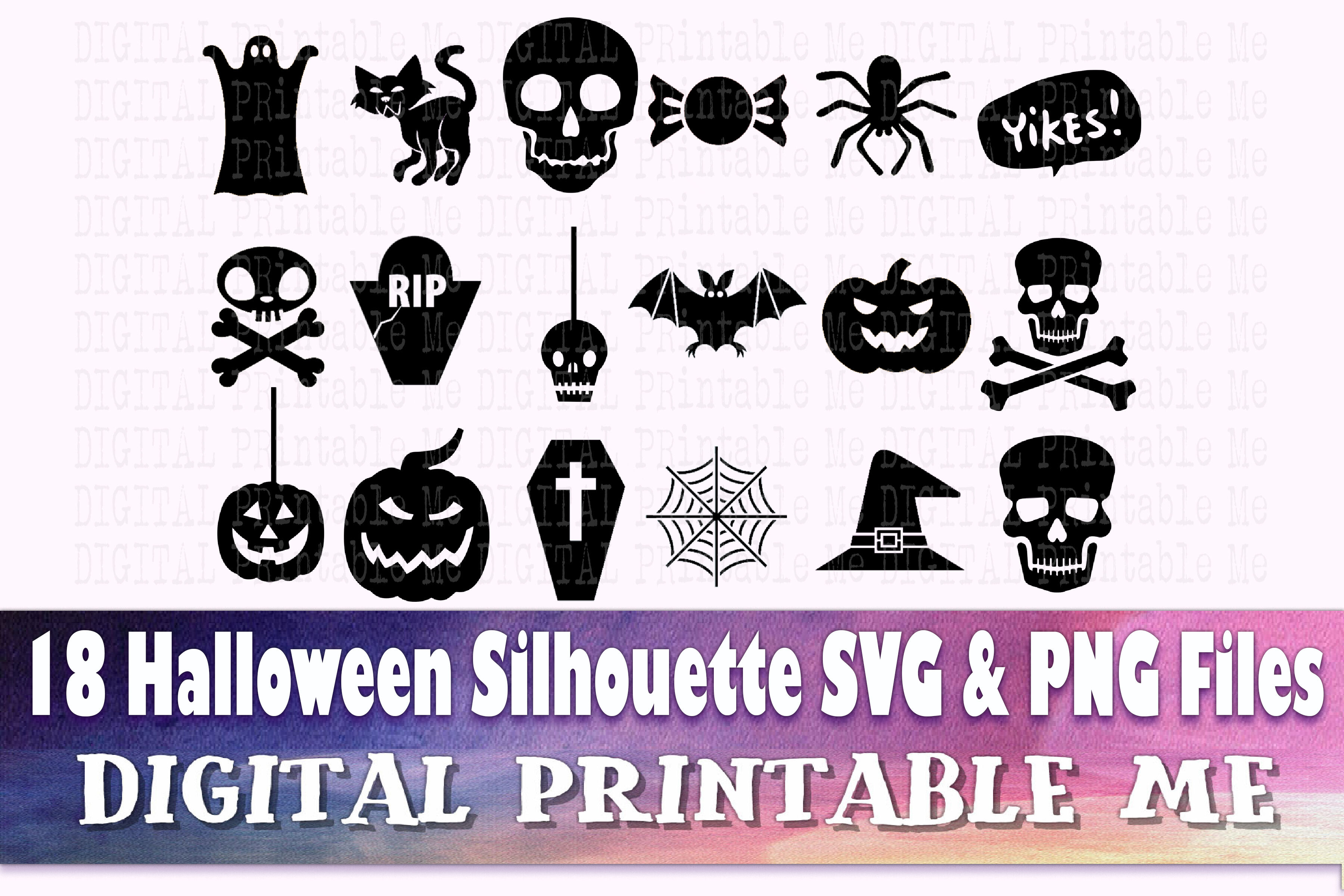 Download Halloween Silhouette Svg Bundle Png 18 Clip Art Images Digital Vec By Digitalprintableme Thehungryjpeg Com