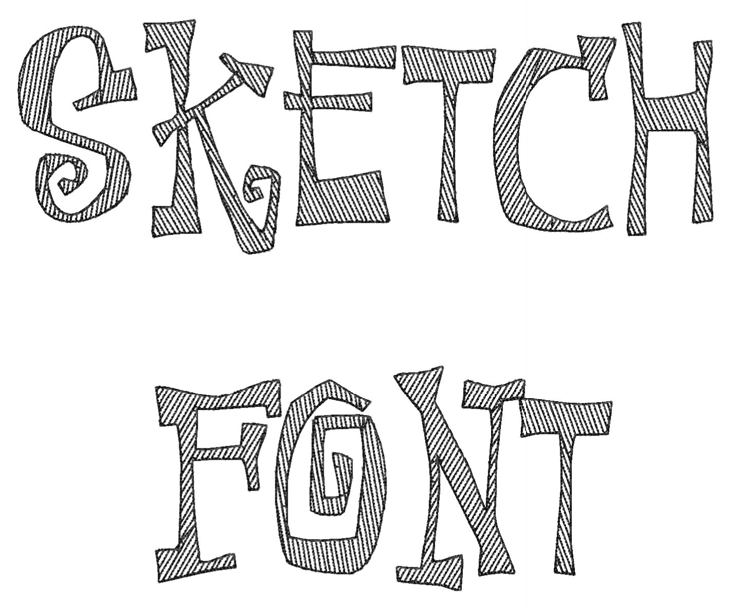 Sketch embroidery font design-1420 By SweetDesign | TheHungryJPEG