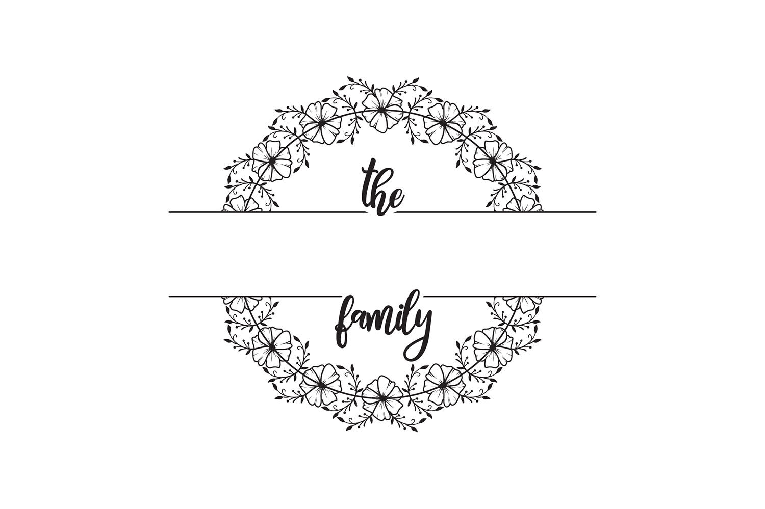Download Farmhouse Monogram Style, Family Monogram Wreath SVG DXF ...