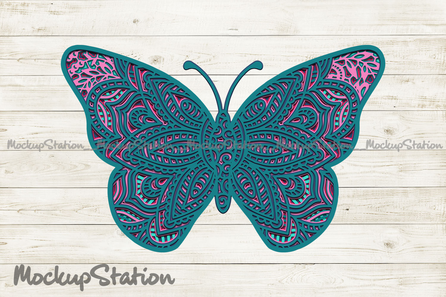 Download Butterfly 3D Mandala SVG, Layered DXF Cut File Vector By MockupStation | TheHungryJPEG.com