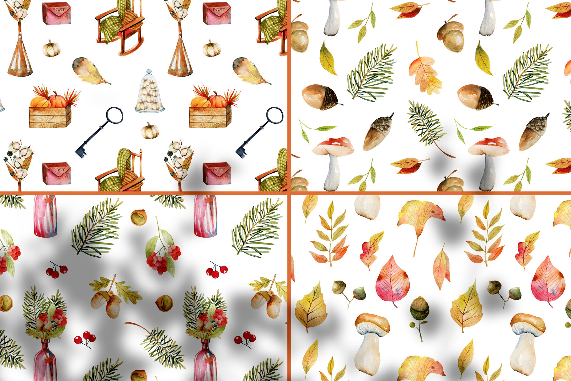 October pattern collection By TheHungryJPEG