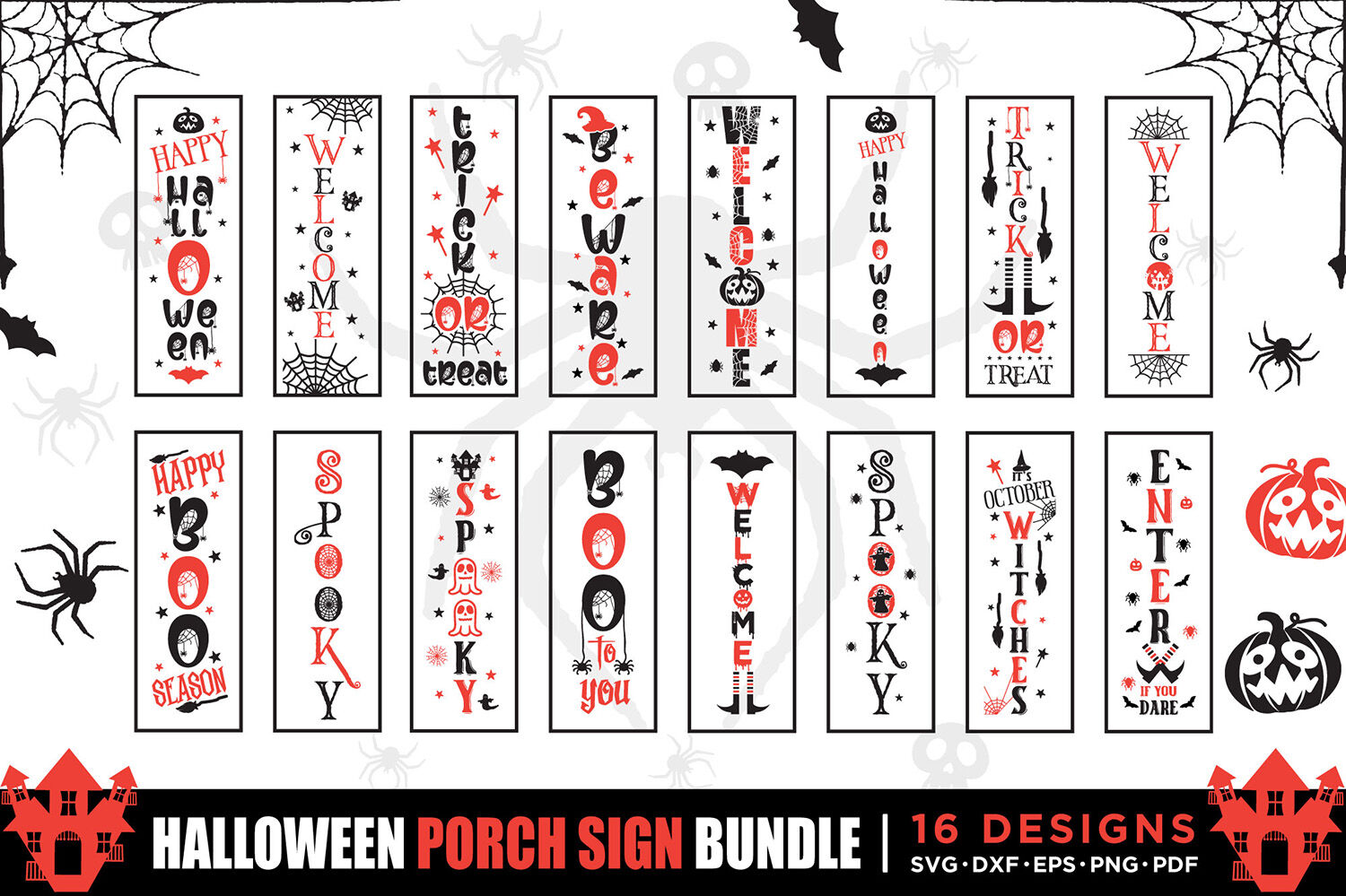 Download Halloween Porch Sign Svg Bundle 16 Halloween Porch Sign Svg Cut Files By Craftlabsvg Thehungryjpeg Com