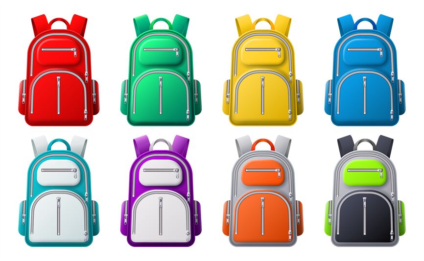 Download Color sport backpack mockup. Different colored backpacks ...