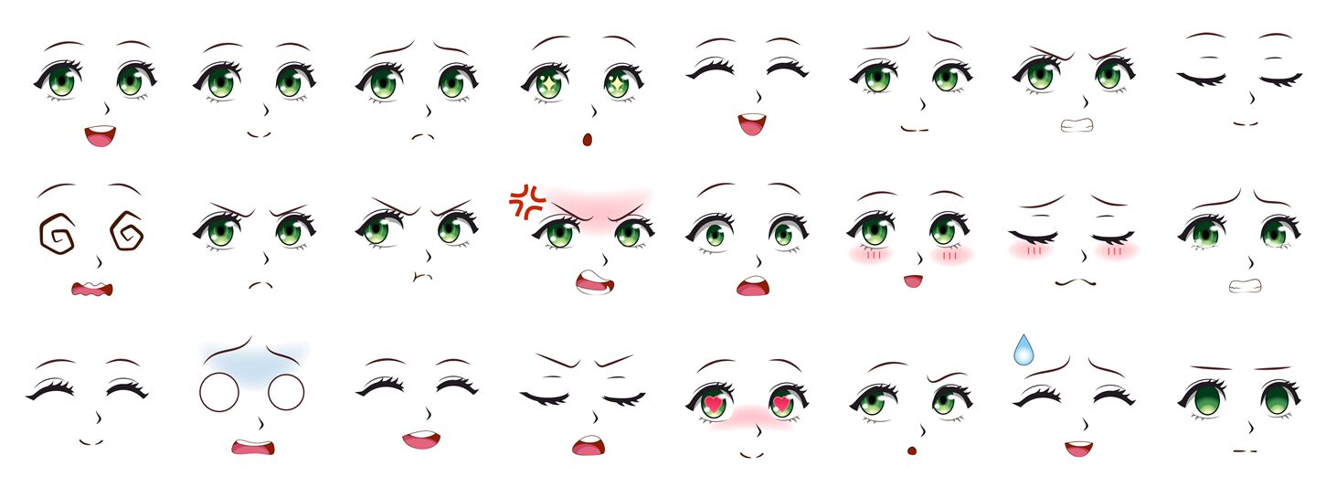 Eyes and Mouth Anime Manga Face Photographic Print for Sale by LadyShop0