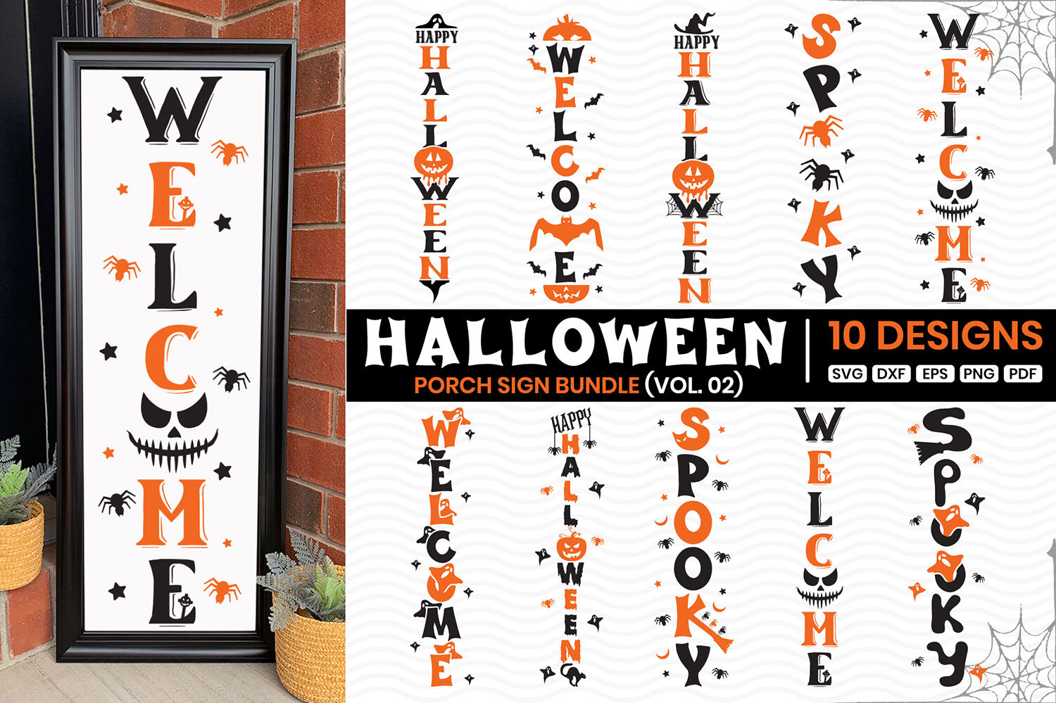 Download Halloween Porch Sign Svg Bundle Vol 2 10 Halloween Signs By Craftlabsvg Thehungryjpeg Com