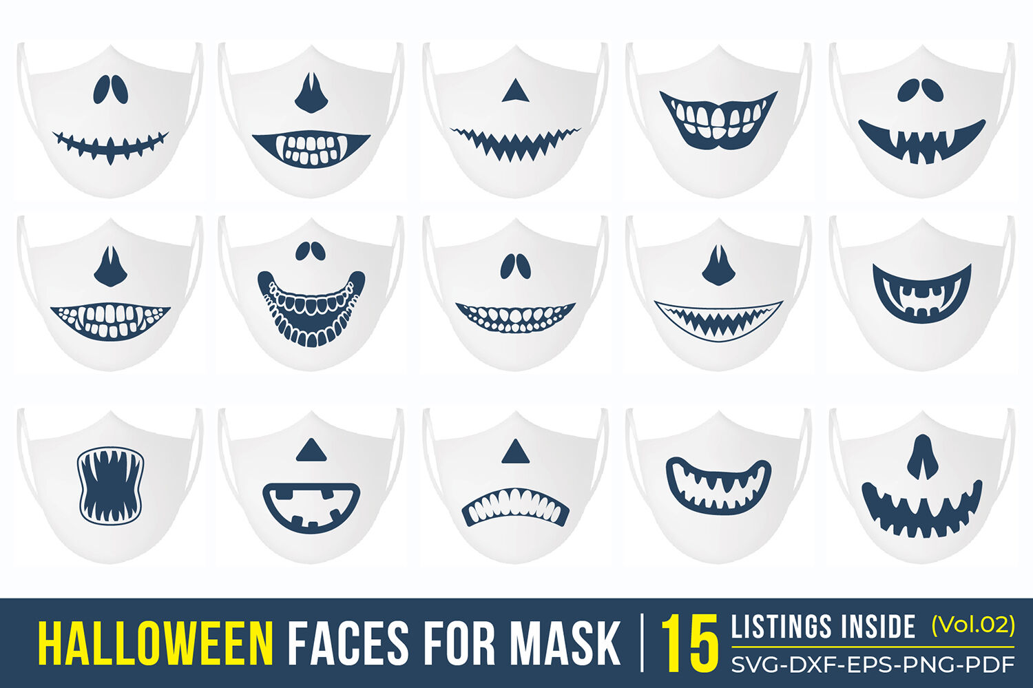 Download Halloween Faces For Mask Vol 2 Halloween Mask Svg Bundle By Craftlabsvg Thehungryjpeg Com