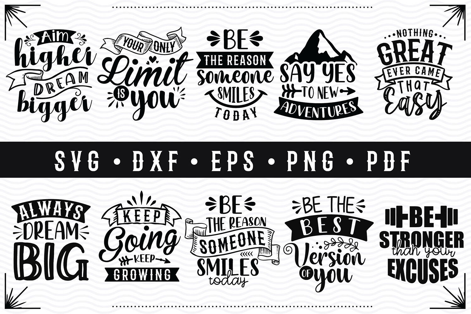 Download Inspirational Quotes SVG Bundle, Motivational SVG, DXF, PNG, EPS, PDF By CraftLabSVG ...