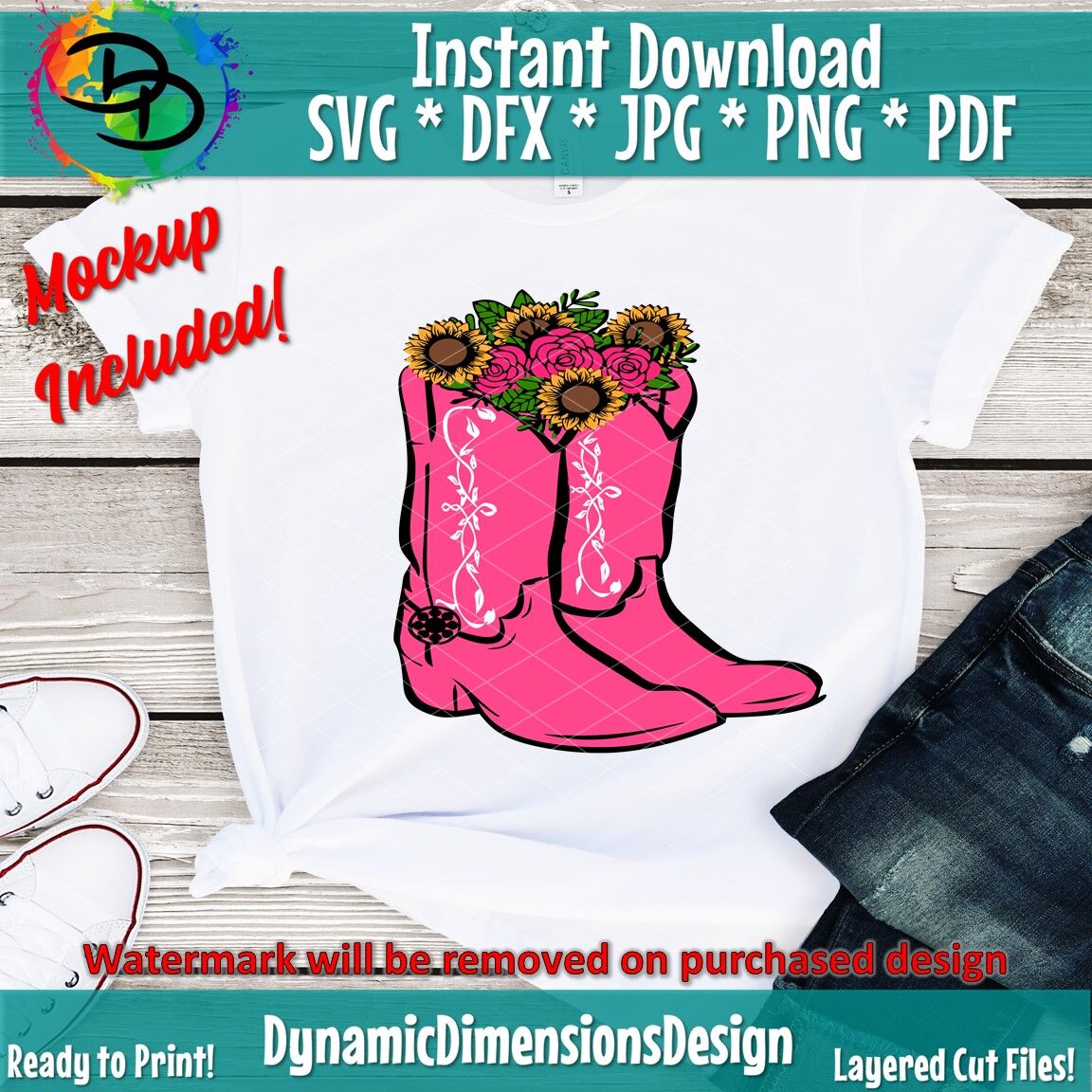 Download cowgirl boots SVG, Layered SVG, Sublimation, Watercolor ...