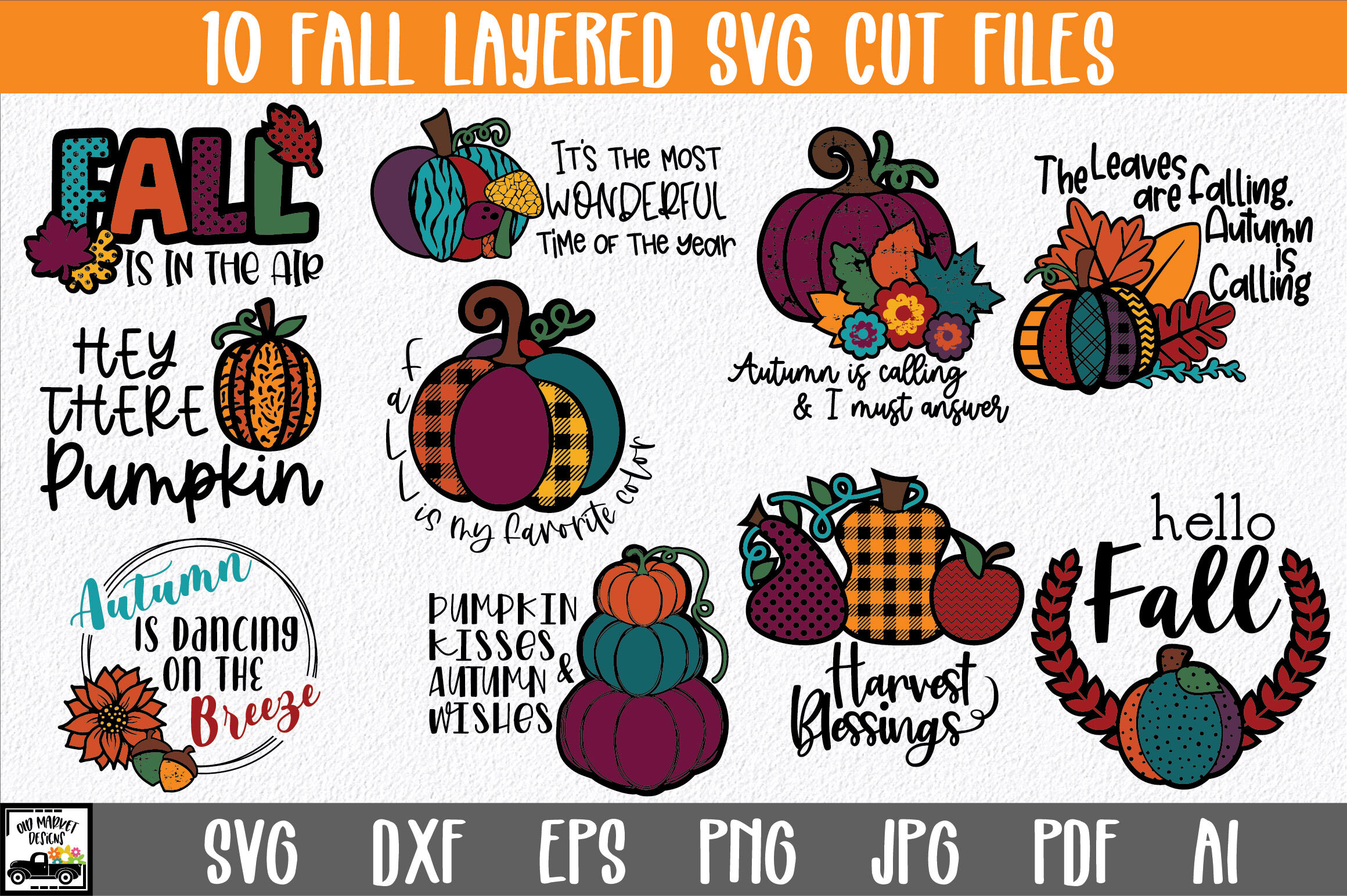 Download Fall SVG File Bundle with 10 Layered Cut Files By Shannon ...