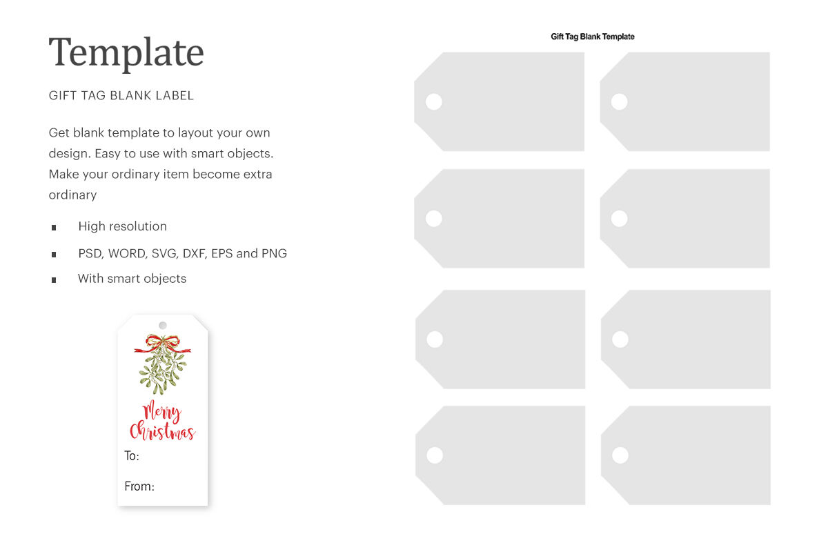 Blank Gift Tags Label Template, Silhouette Studio, Cricut Silhouette By  ariodsgn
