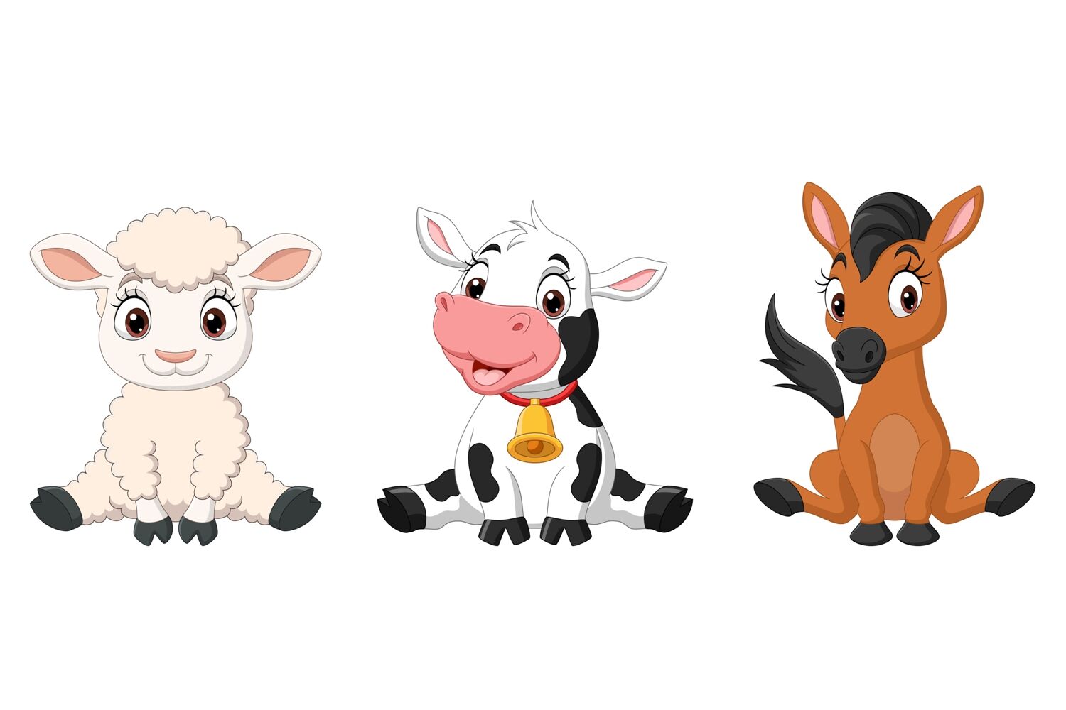 Cartoon Baby Farm Animals Bundle By tigatelu | TheHungryJPEG