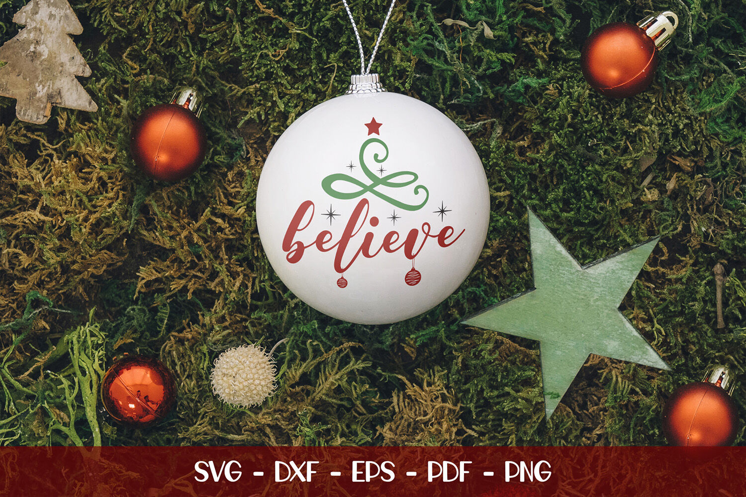 Download Believe Christmas Svg Christmas Ornament Svg Cut File By Craftlabsvg Thehungryjpeg Com PSD Mockup Templates