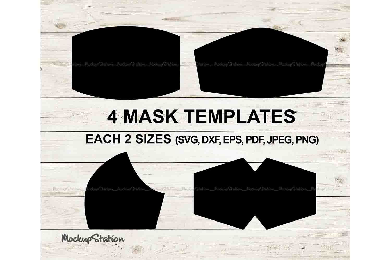 Download Face Mask Template Svg 4 Shapes Sublimation Png By Mockupstation Thehungryjpeg Com PSD Mockup Templates