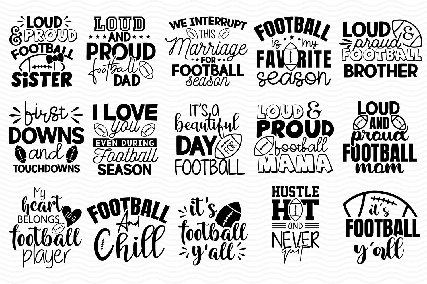 Download Football SVG Bundle Vol.2, 15 Football Quotes SVG Cut ...
