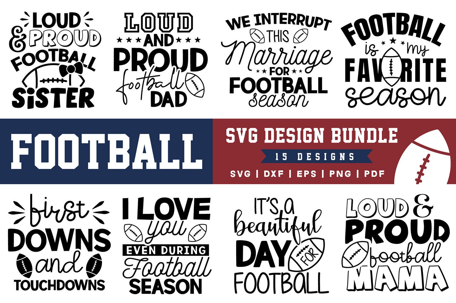 Download Football Svg Bundle Vol 2 15 Football Quotes Svg Cut Files By Craftlabsvg Thehungryjpeg Com