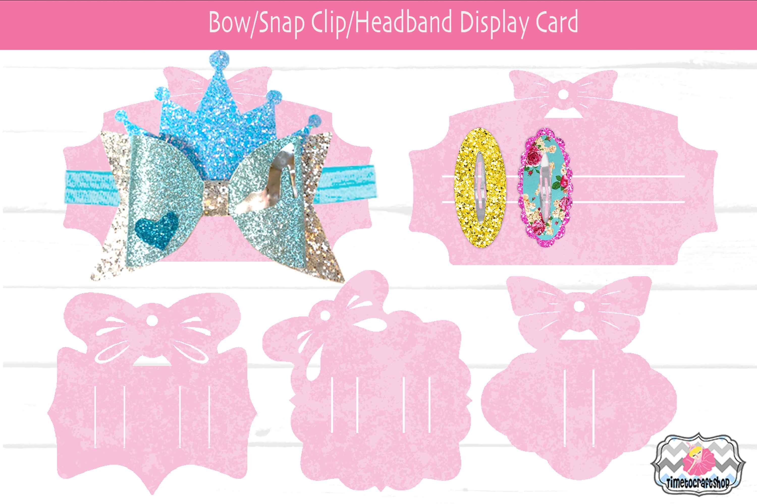 Hair Bow Snap Clip, Headband Display Card Bundle, Bow Card In Headband Card Template