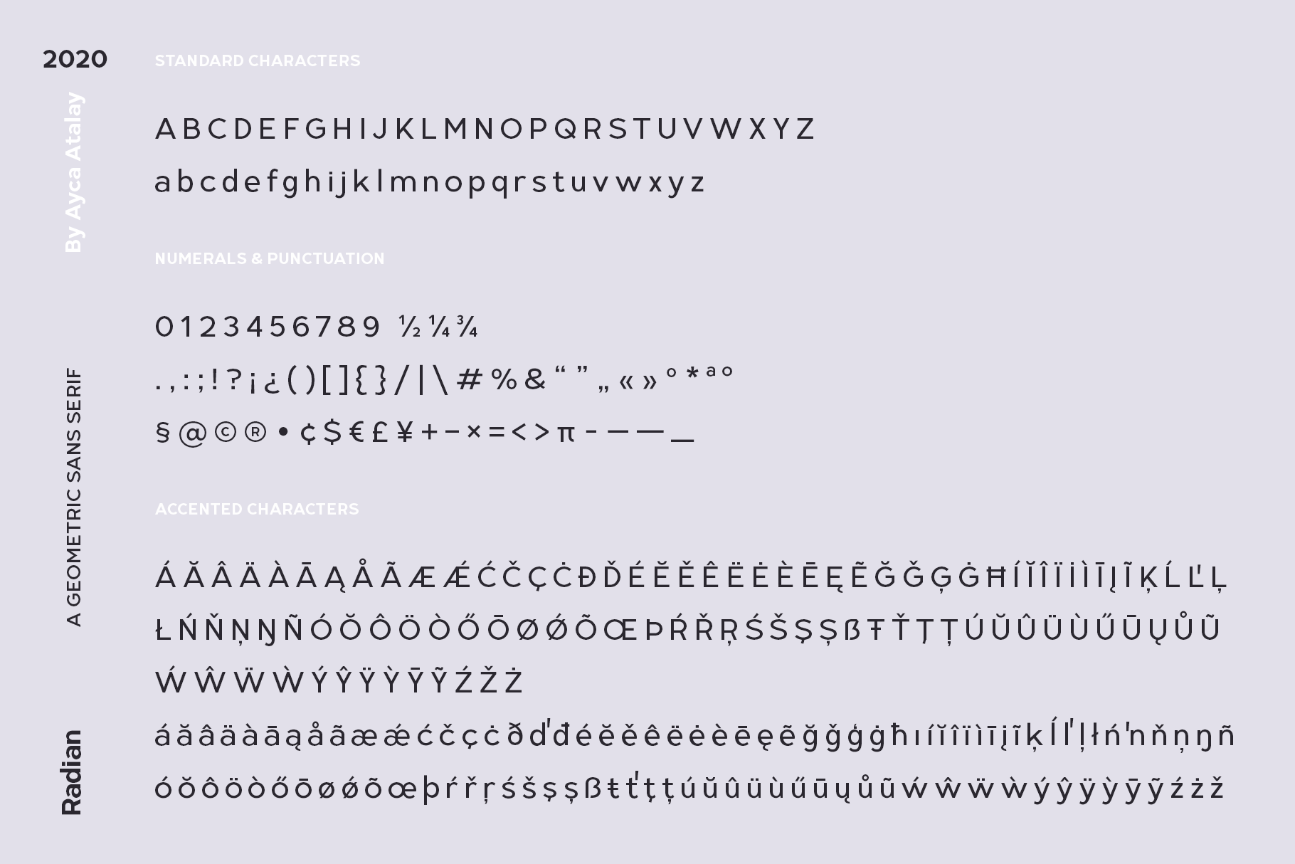 Radian A Geometric Sans Serif Typeface By Ayca Atalay Creative Thehungryjpeg Com