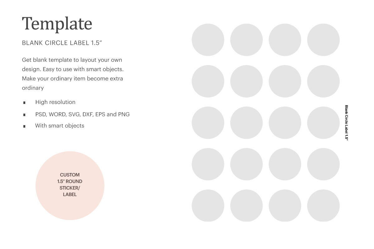 Blank Circle Label 20.20" Compatible With Silhouette Studio With 1.5 Circle Label Template