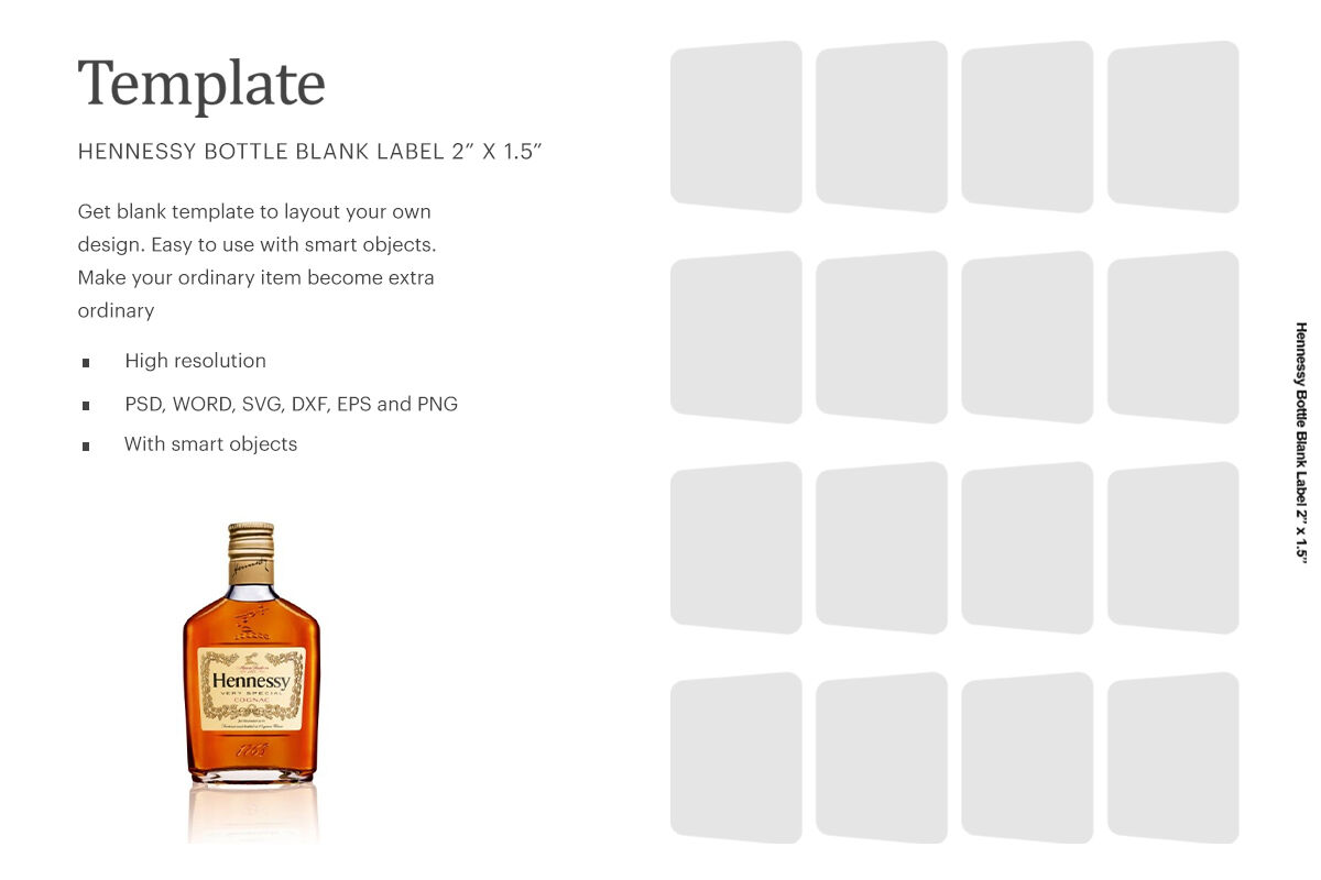 Download Hennessy Bottle Blank Label 2"x1.5"Compatible With ...