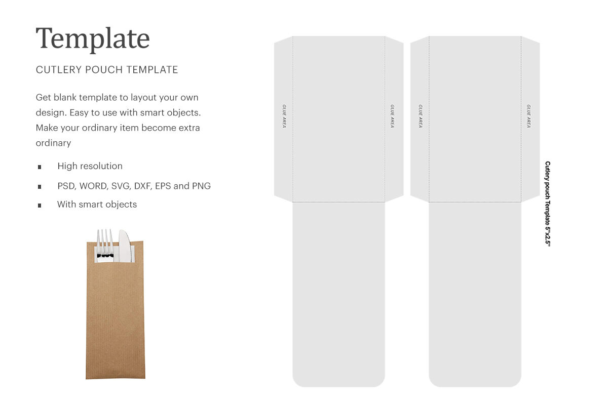 Download Cutlery Pouch Template | Compatible With Silhouette Studio ...