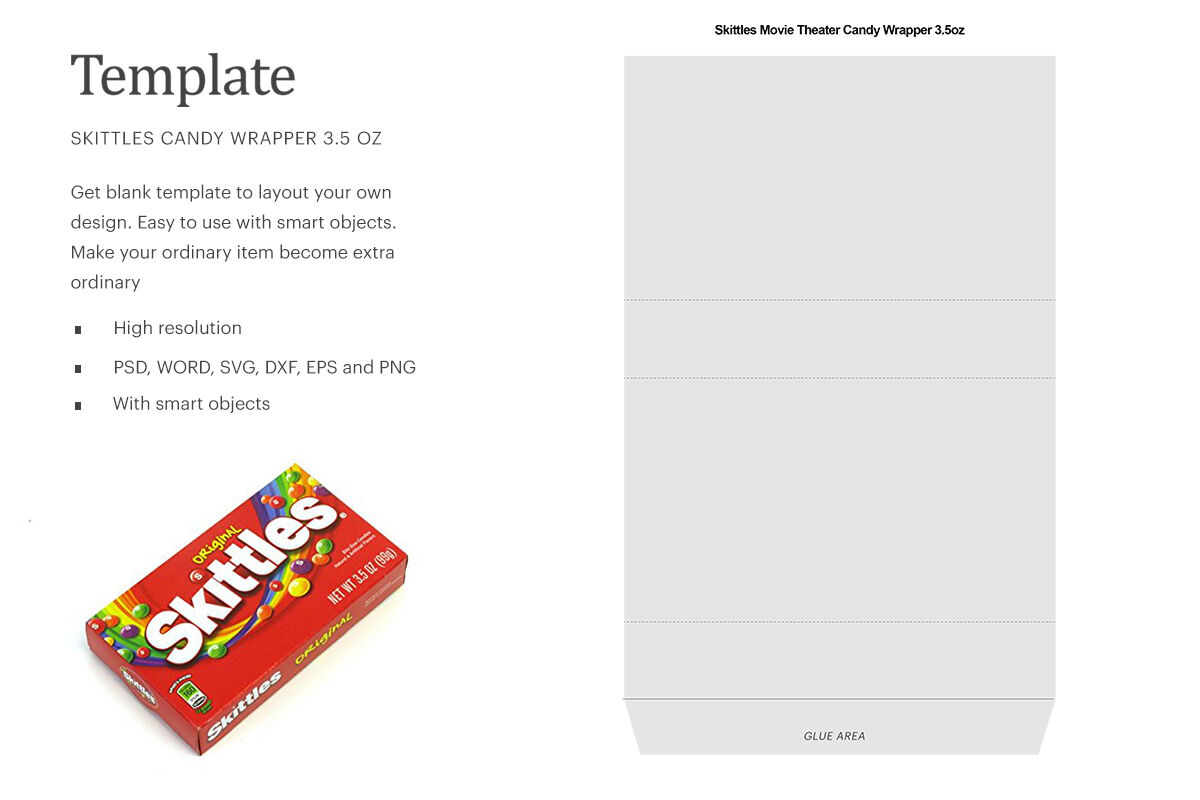 Download Skittles Movie Theater Candy Wrapper 3 5oz By Ariodsgn Thehungryjpeg Com