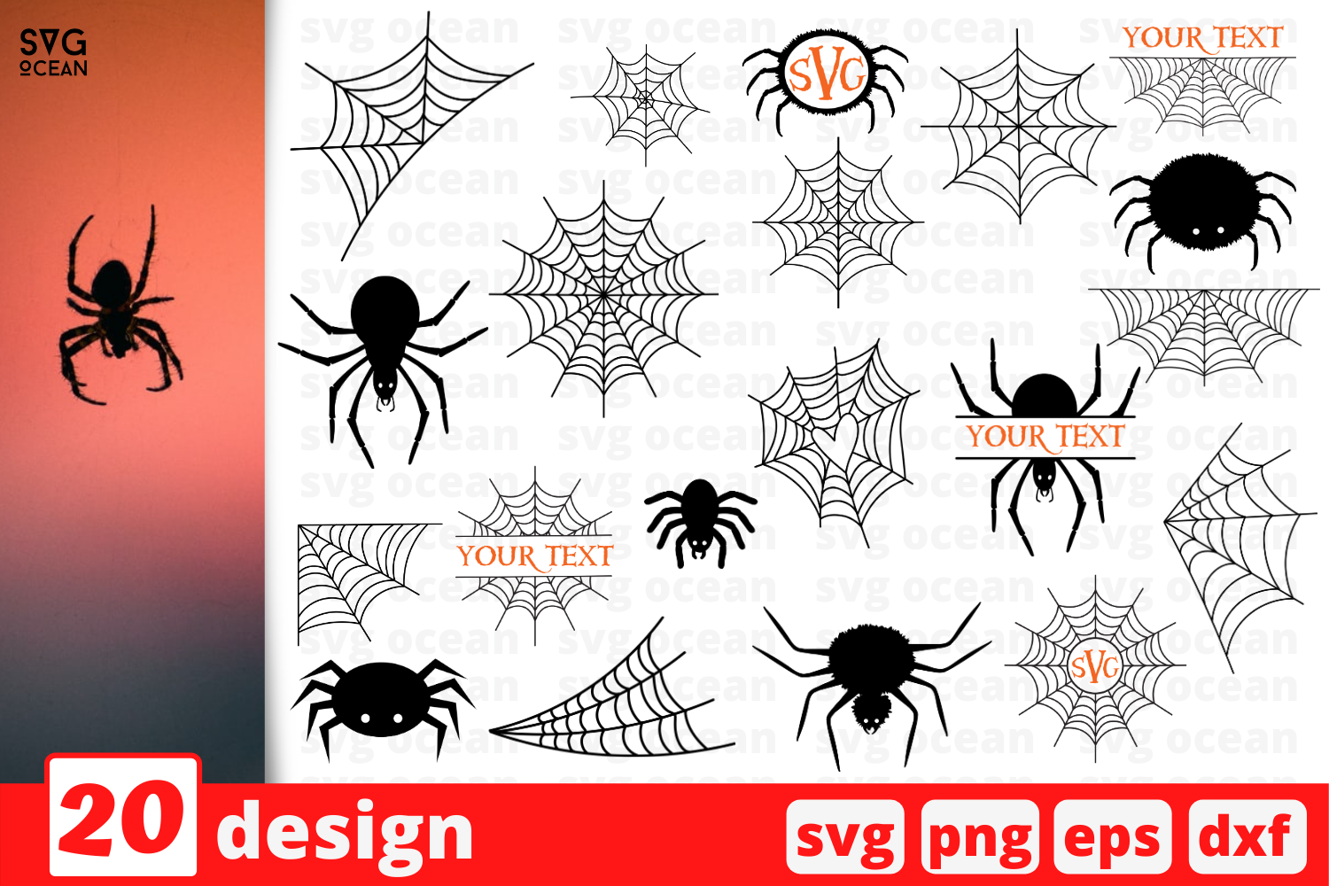 Spider Svg Animal Print SVG Cut File black spider Svg Png DXF Pdf Digital Download file Spider SVG