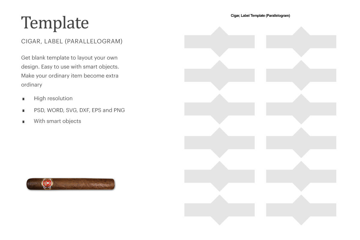 Cigar Label (Parallelogram) Template By ariodsgn In Cigar Label Template