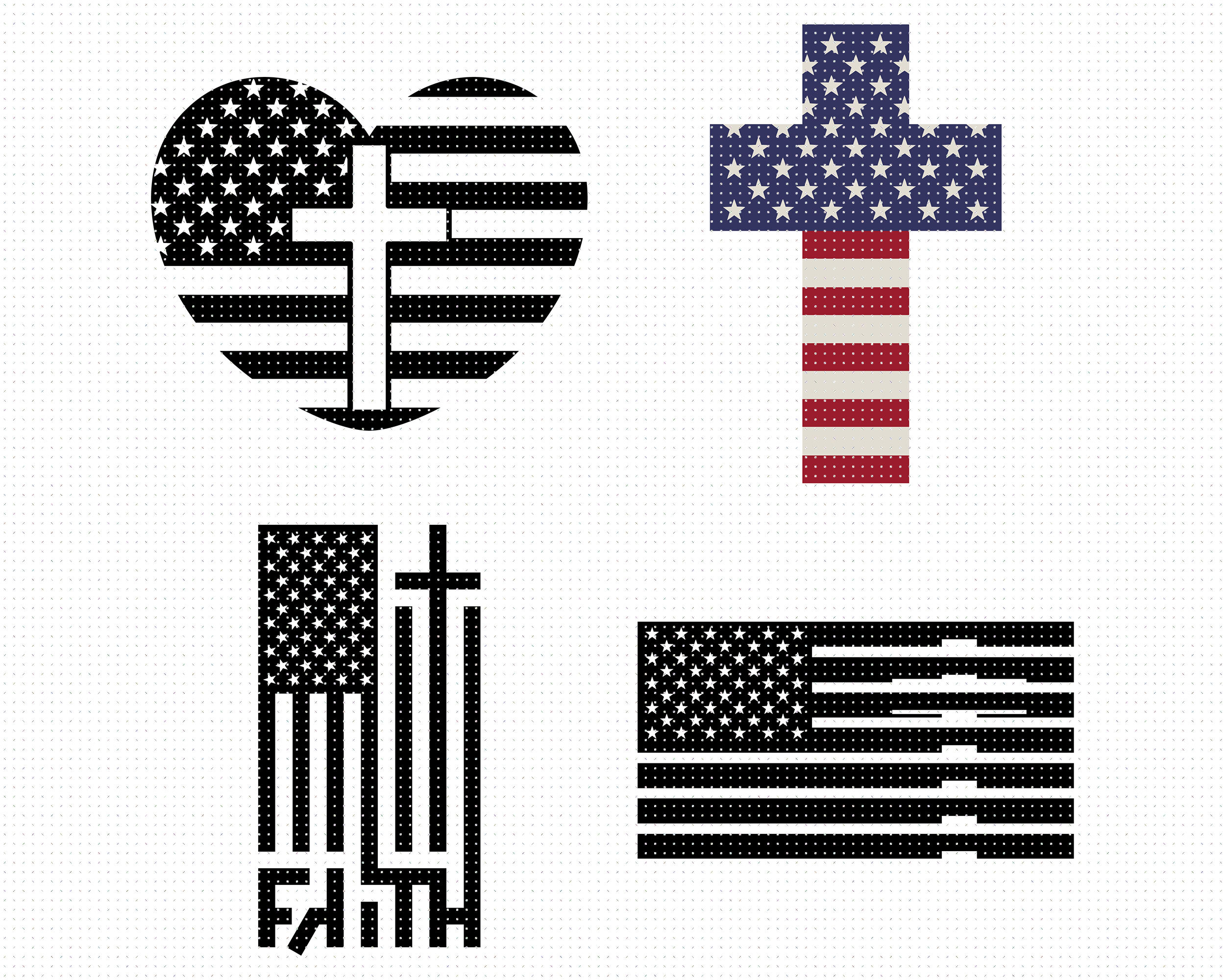 american flag SVG, cross PNG, US flag DXF, clipart, EPS, vector By
