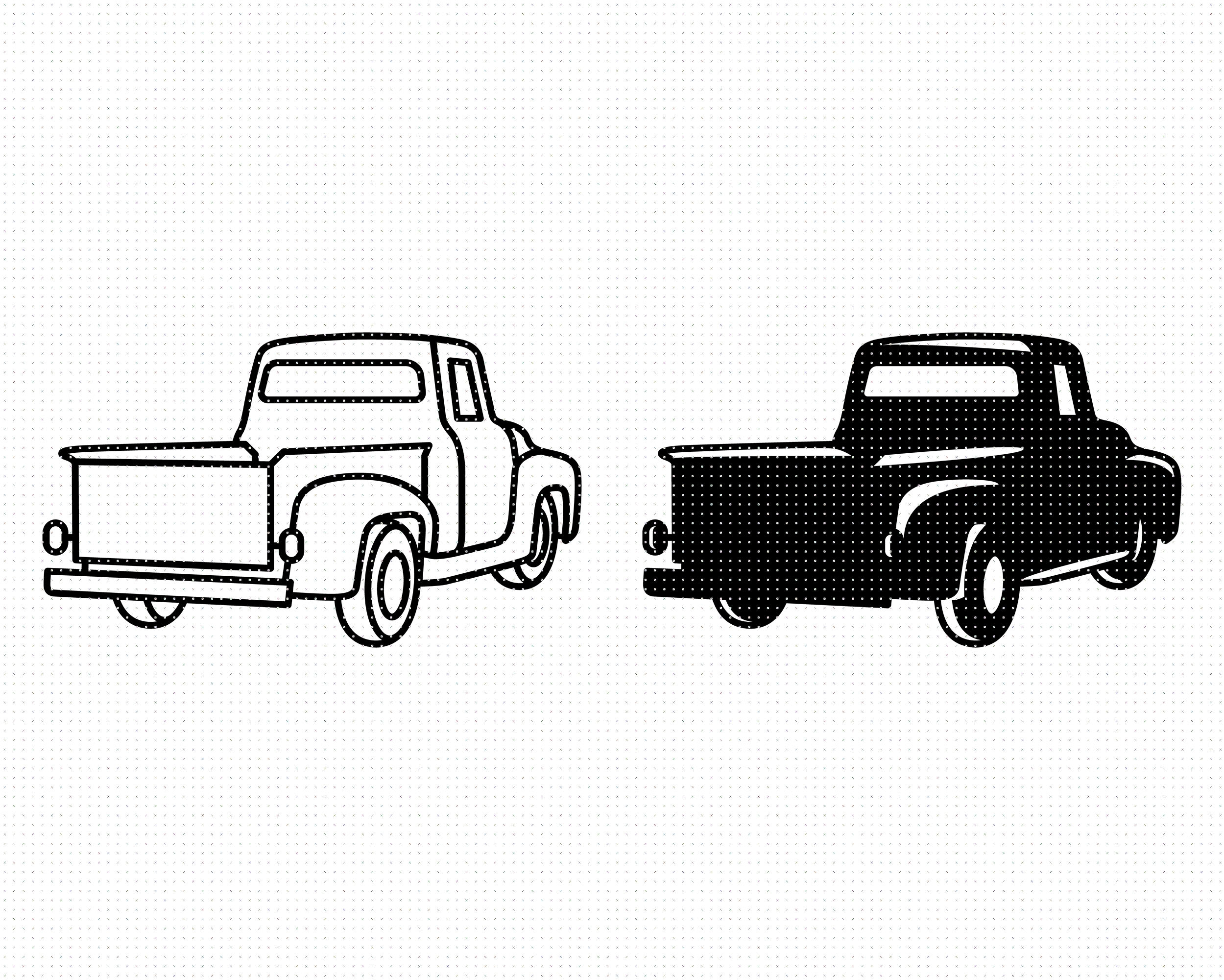 Download Back Of A Vintage Pickup Truck Svg Png Dxf Clipart Eps Vector By Crafteroks Thehungryjpeg Com