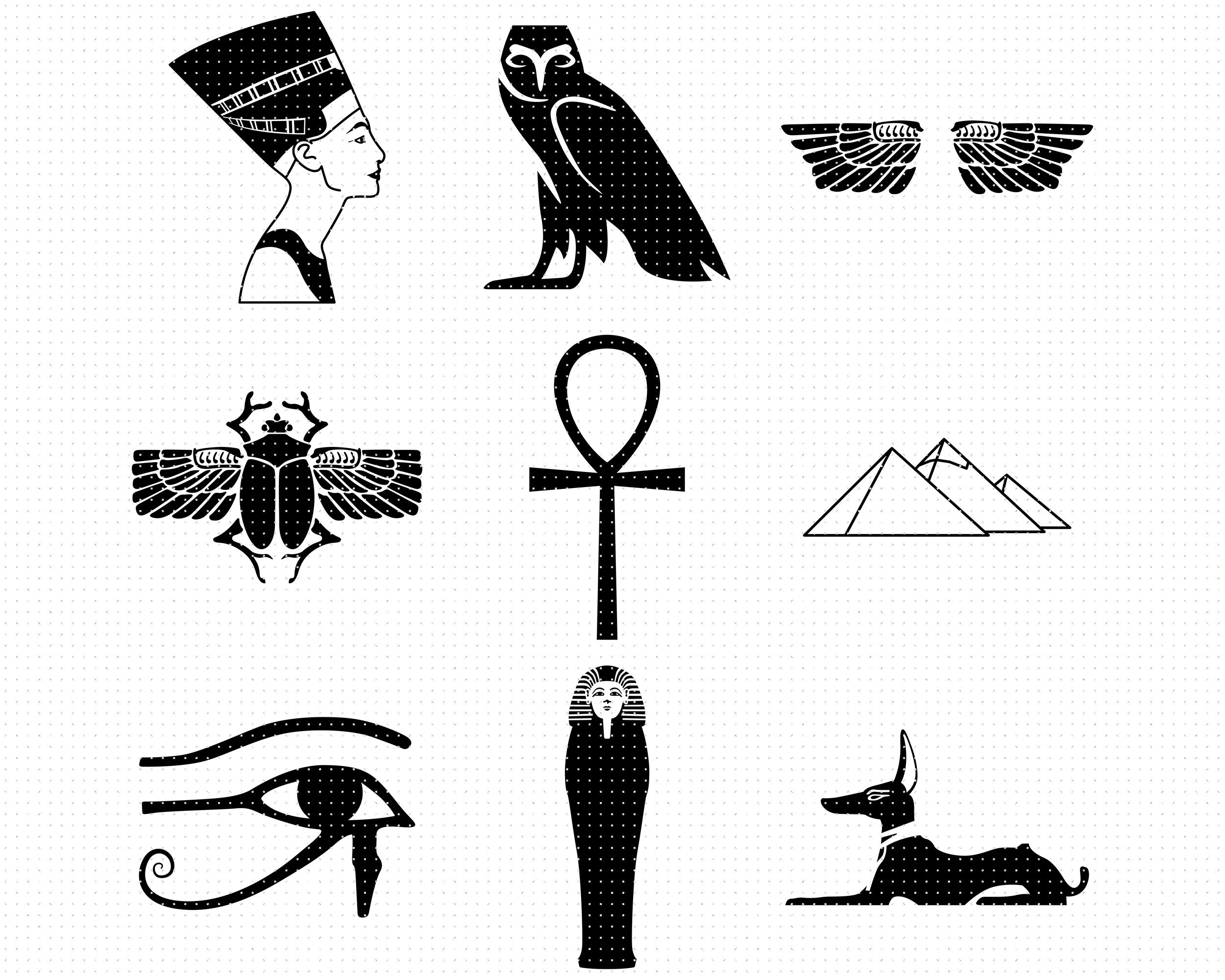Egyptian Symbols Svg Egypt Png Dxf Clipart Eps Vector By Crafteroks ...