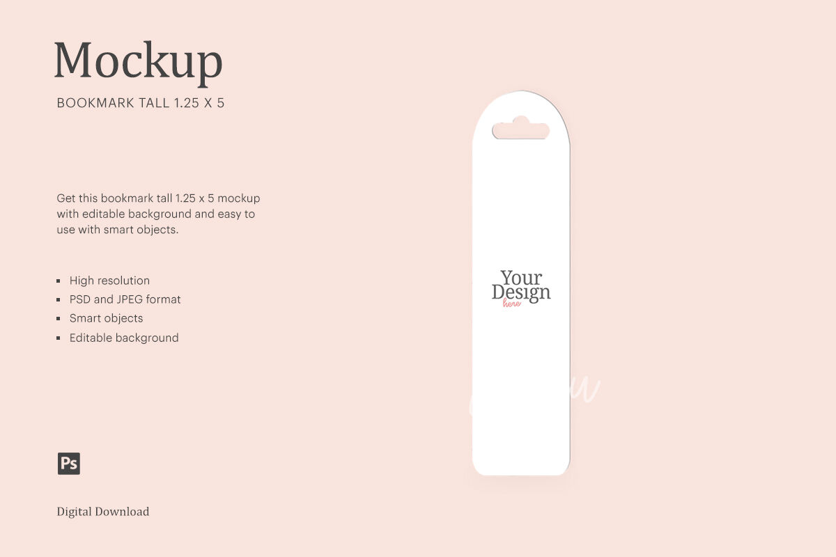Download Bookmark Tall Mockup By Ariodsgn Thehungryjpeg Com