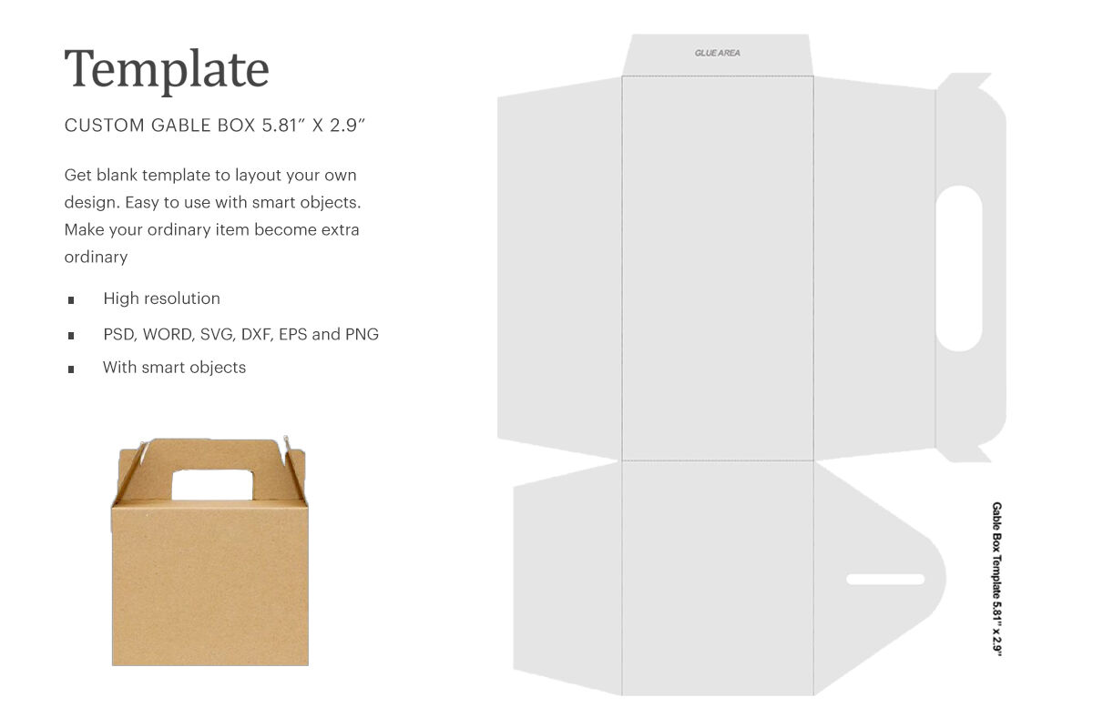 11x5 5 Gable Box Printable Template