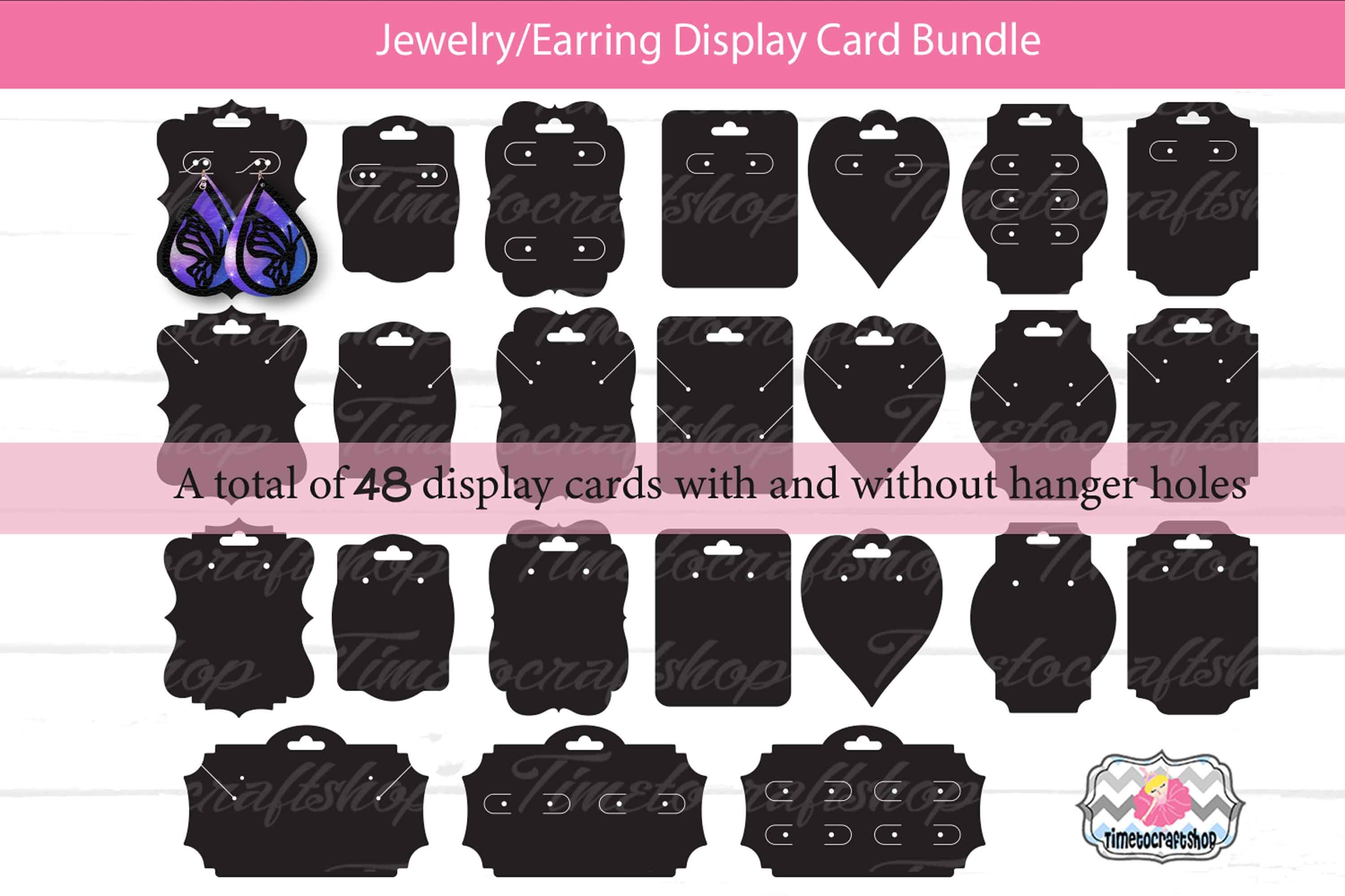 Jewelry Display Cards, Earring Display Card, Display Card, Template, By