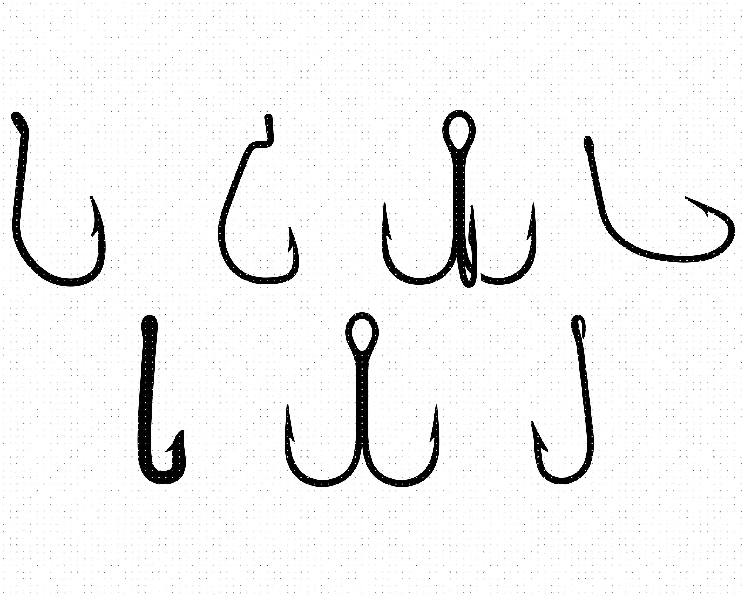 fish hook SVG, fishing PNG, DXF, clipart, EPS, vector By CrafterOks