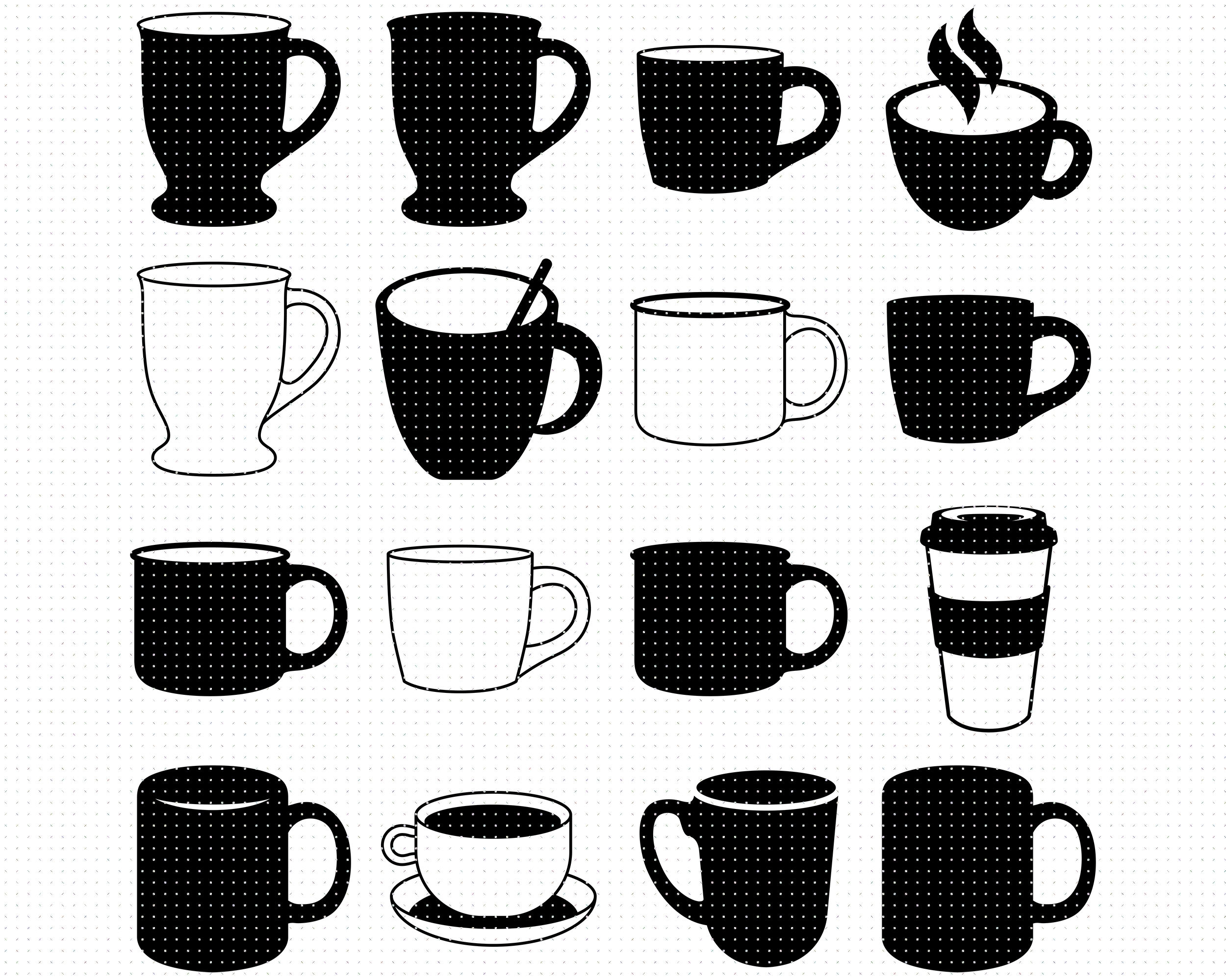 Coffee cup svg, svg, coffee svg, Coffee with steam svg, tea cup svg, coffee  beans svg, coffee vector, eps, dxf, png, silhouette file, Print -   Portugal