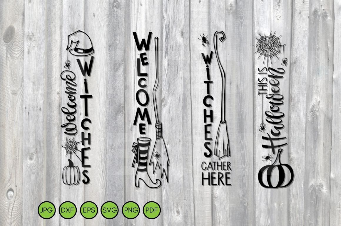 Download Halloween vertical signs svg png dxf eps. Porch Sign ...