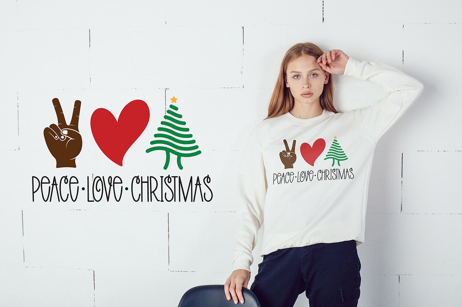 Peace Love Christmas Svg Christmas Svg Cut File By Craftlabsvg Thehungryjpeg Com