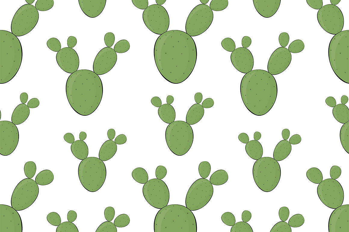 Free Vector, Cactus pattern