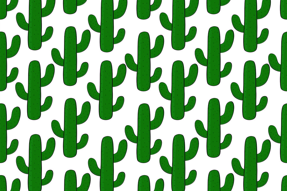 Free Vector, Cactus pattern